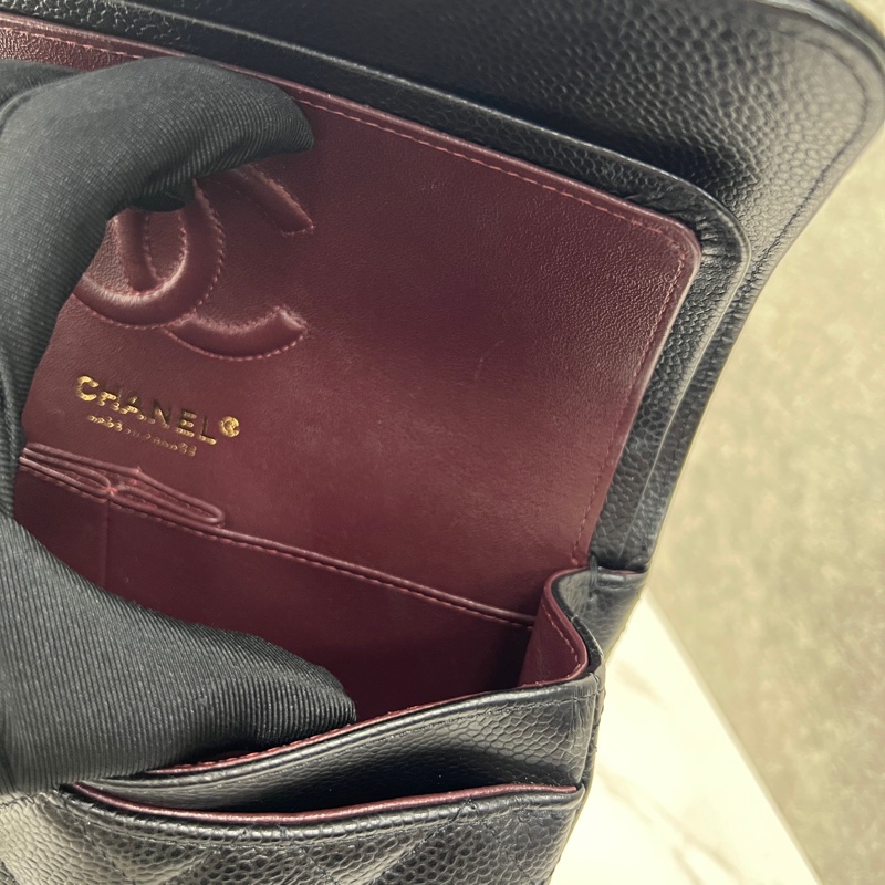 香緹國際精品 898 Chanel cf23 晶片款 荔枝牛黑金色-13