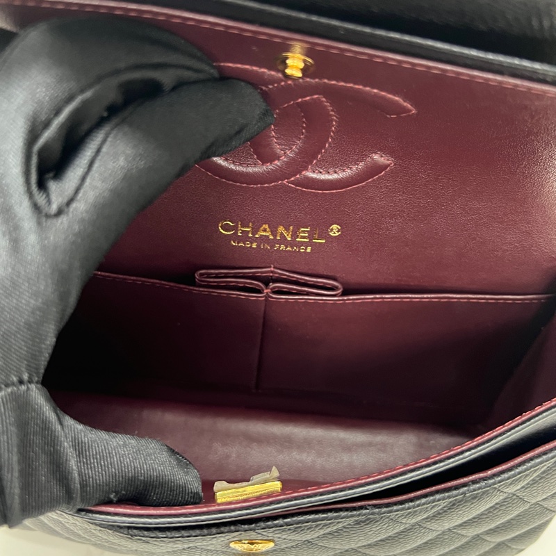 香緹國際精品 898 Chanel cf23 晶片款 荔枝牛黑金色-14