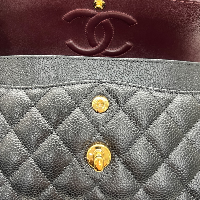 香緹國際精品 898 Chanel cf23 晶片款 荔枝牛黑金色-15