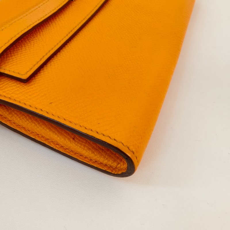 愛馬仕/Hermes 9v太陽黃色 Kelly 皮夾-5