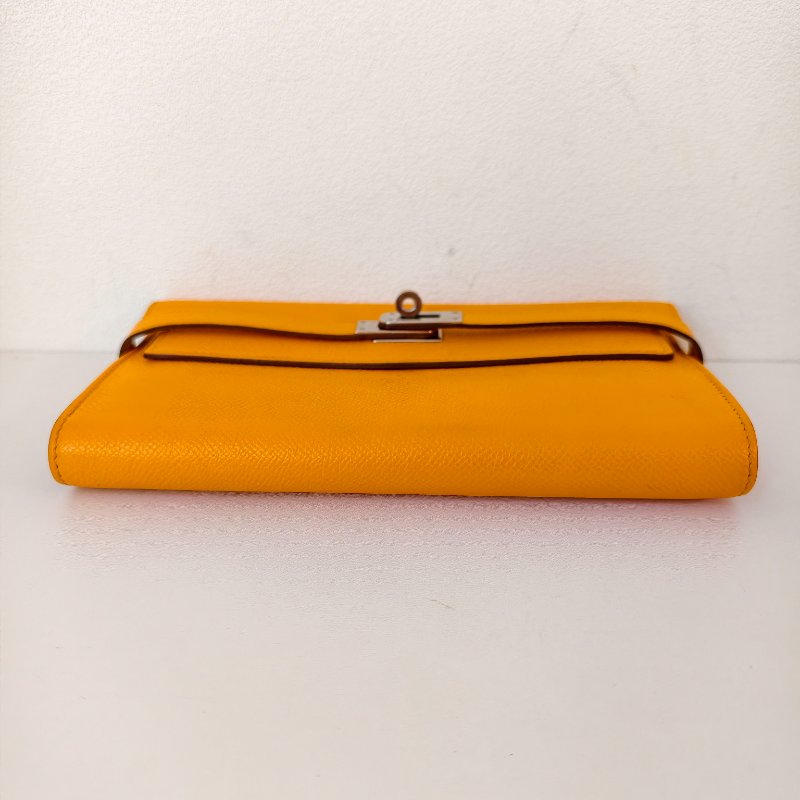 愛馬仕/Hermes 9v太陽黃色 Kelly 皮夾-6