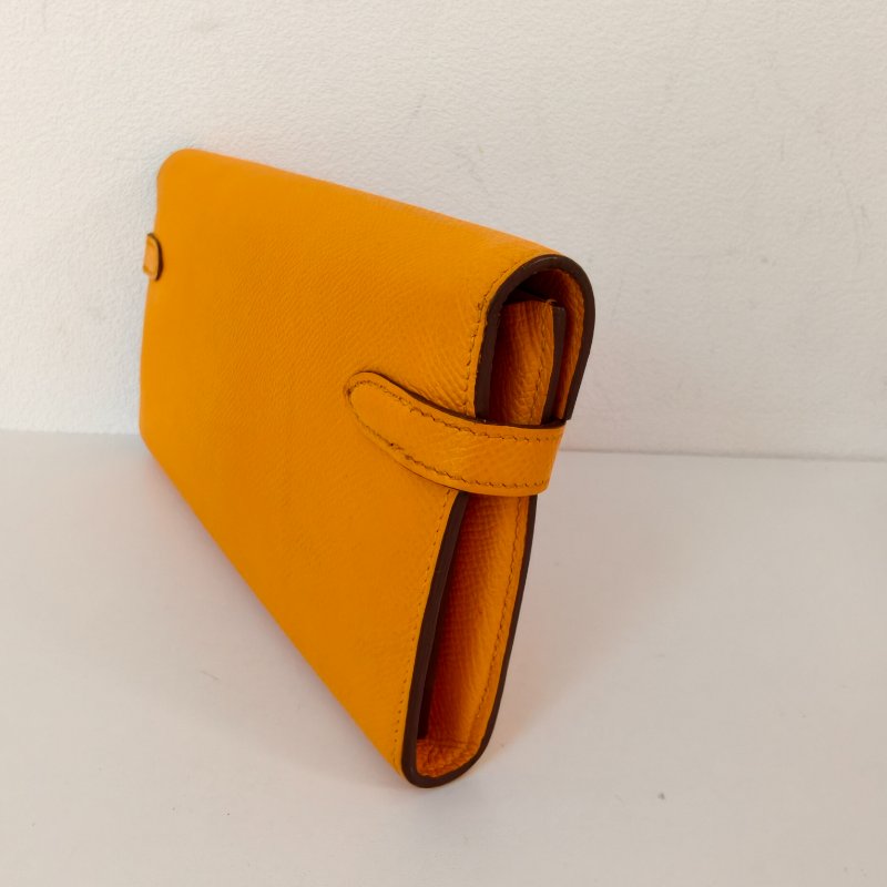 愛馬仕/Hermes 9v太陽黃色 Kelly 皮夾-8