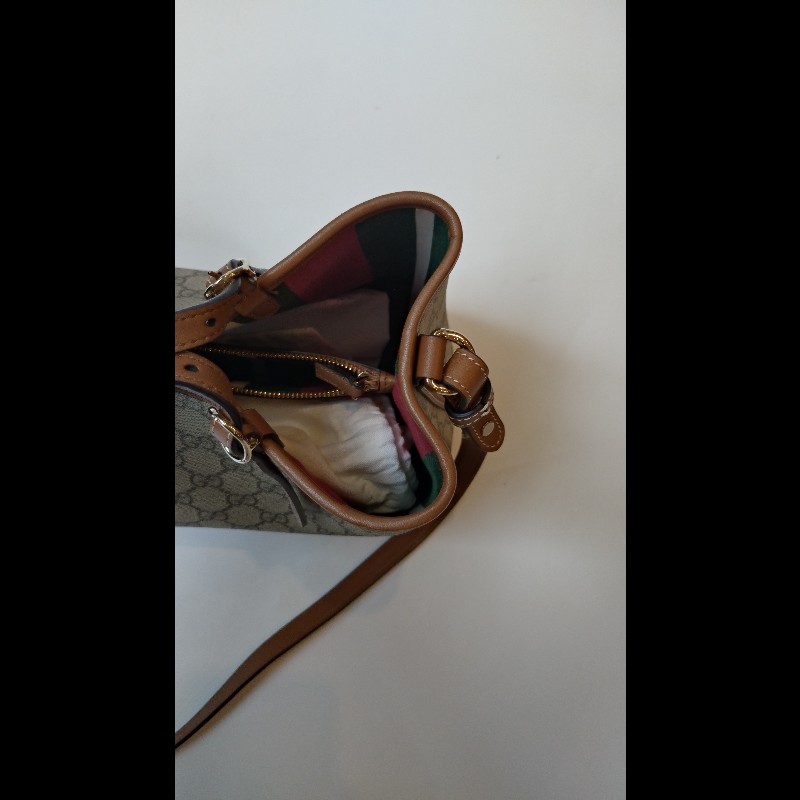 Gucci 咖皮邊GG pvc帆布兩用托特包-13