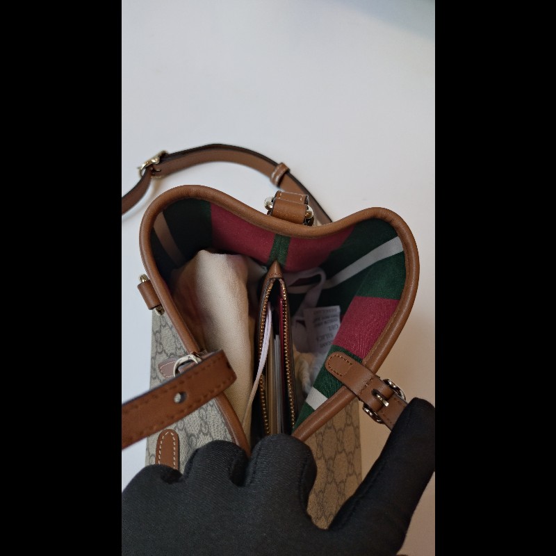 Gucci 咖皮邊GG pvc帆布兩用托特包-14