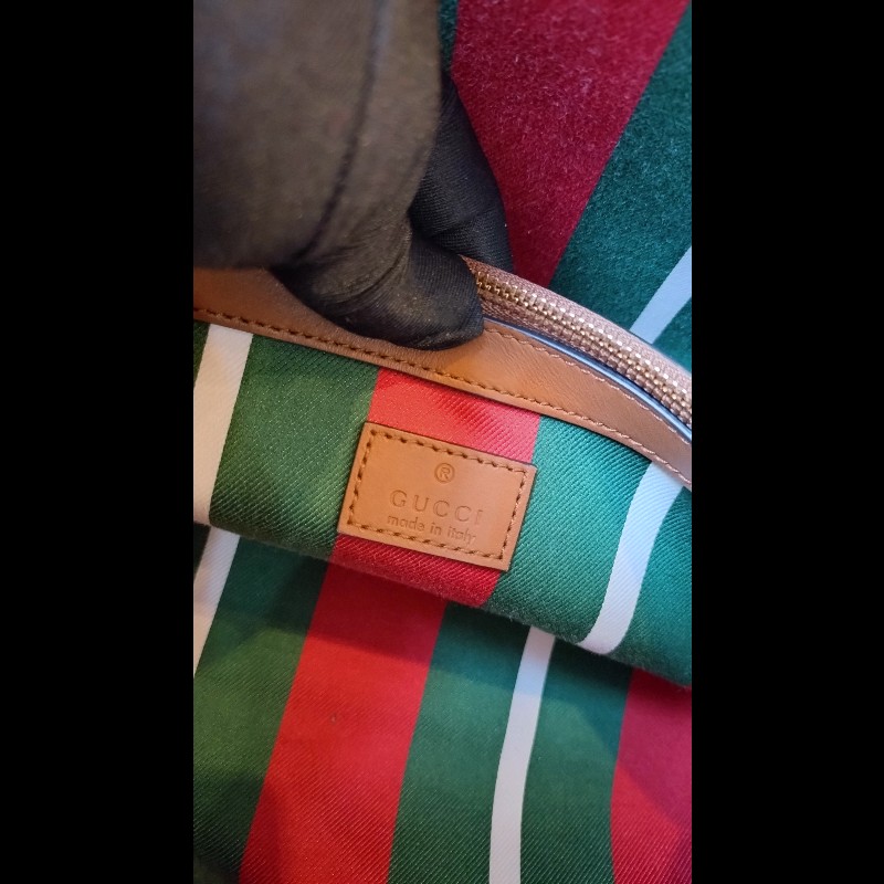 Gucci 咖皮邊GG pvc帆布兩用托特包-15