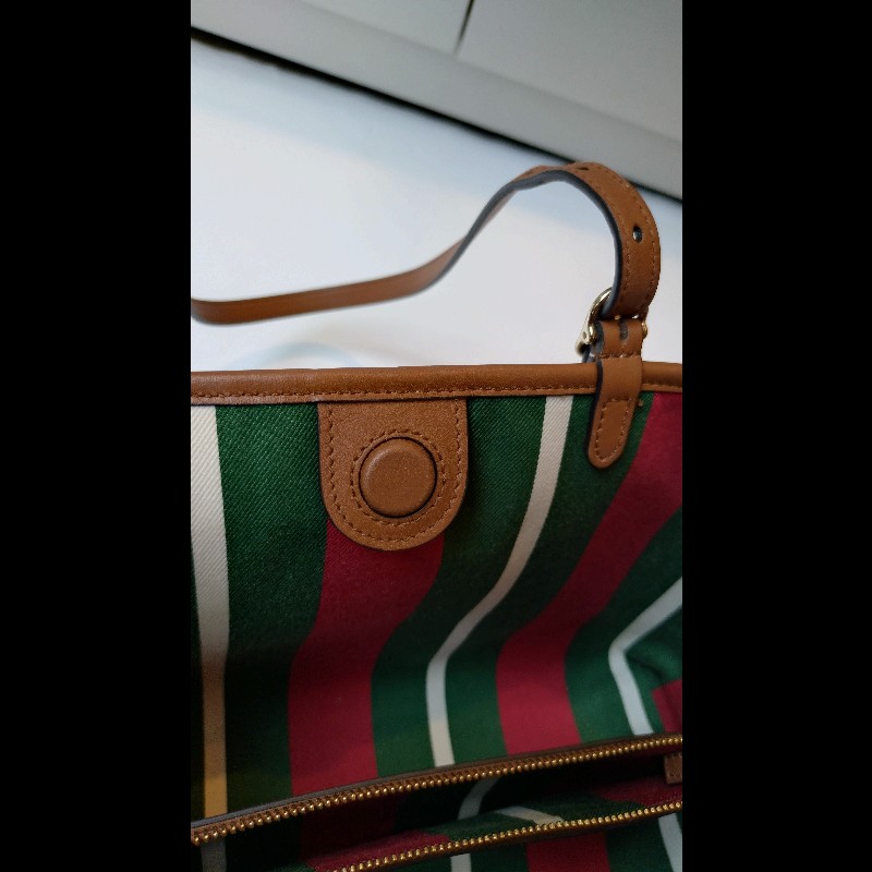 Gucci 咖皮邊GG pvc帆布兩用托特包-16