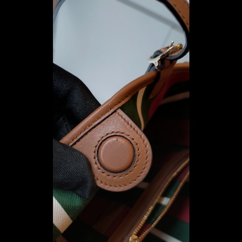 Gucci 咖皮邊GG pvc帆布兩用托特包-21