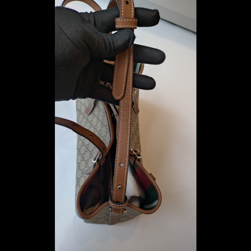 Gucci 咖皮邊GG pvc帆布兩用托特包-25