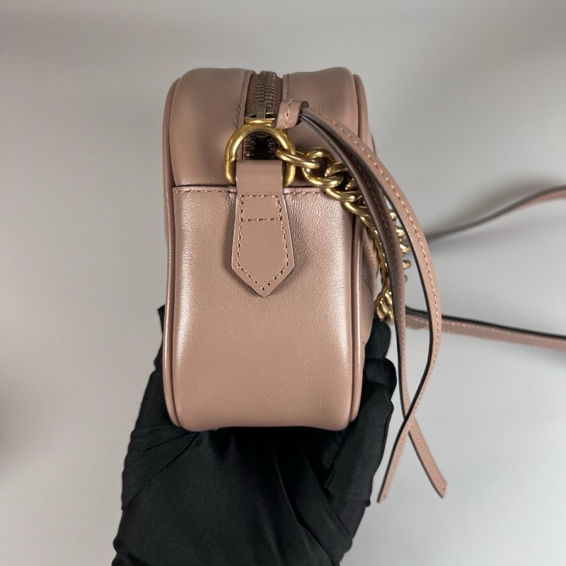 GUCCI 447632 藕色Marmont相機包 24CM-2