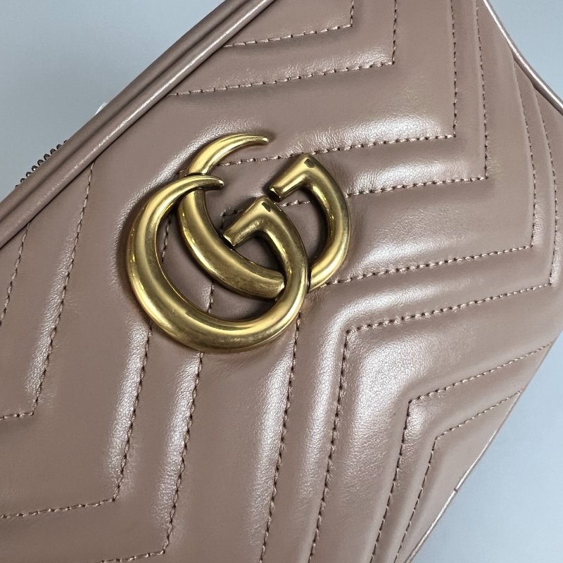 GUCCI 447632 藕色Marmont相機包 24CM-6