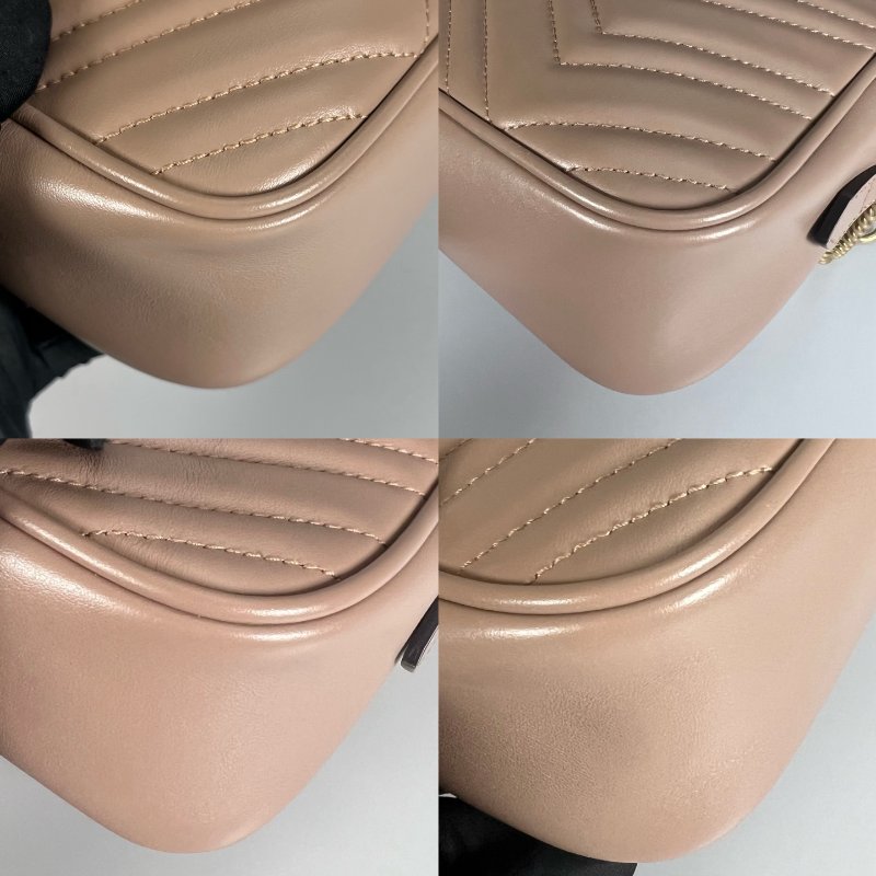 GUCCI 447632 藕色Marmont相機包 24CM-9