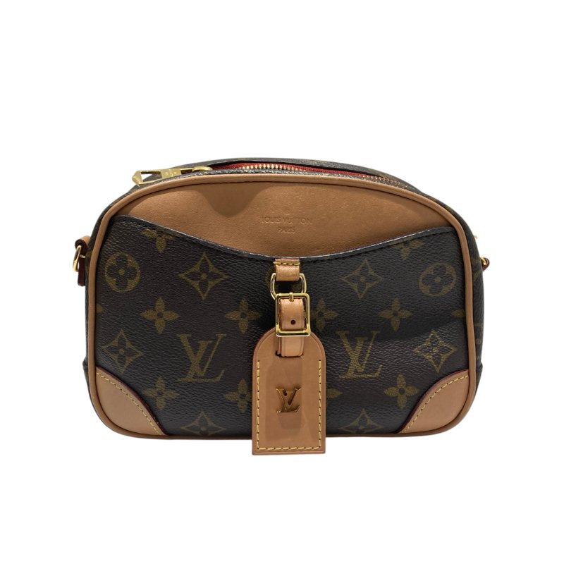 LOUIS VUITTON 路易威登 M45528 MONOGRAM DEAUVILLE MINI側背包 帆布老花 棕色 金釦-1