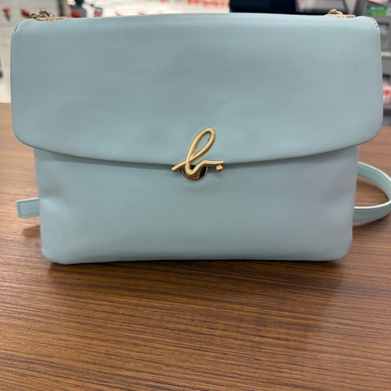 agnes b. Voyage 皮革 鏈條肩背包 大款-0