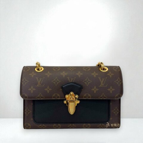 JS1301-LV VICTOIRE 原花拼接黑牛皮肩背包M41730