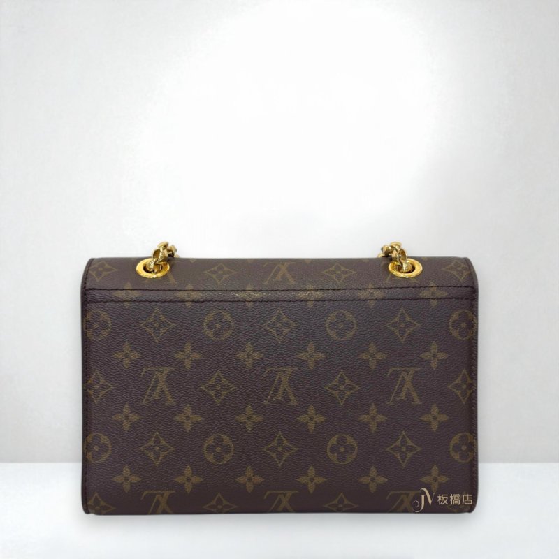 JS1301-LV VICTOIRE 原花拼接黑牛皮肩背包M41730-3