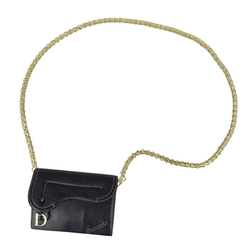 DIOR *自加鏈＞送無品牌扣＋無品牌鏈帶* 中古 Saddle 馬鞍 斜揹袋-0