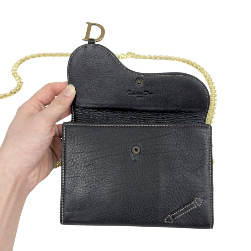 DIOR *自加鏈＞送無品牌扣＋無品牌鏈帶* 中古 Saddle 馬鞍 斜揹袋-14