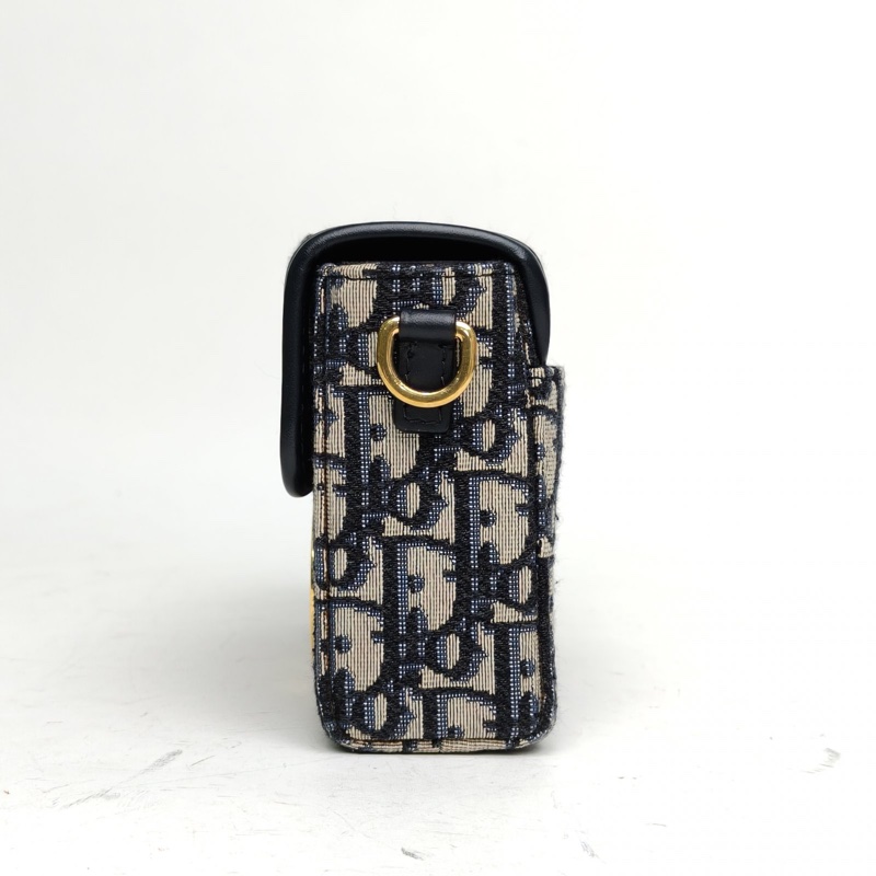 DIOR 30Montaigne蒙田Box藍色帆布金扣2019印花肩背包-1