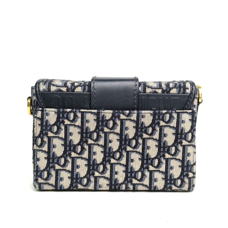 DIOR 30Montaigne蒙田Box藍色帆布金扣2019印花肩背包-2