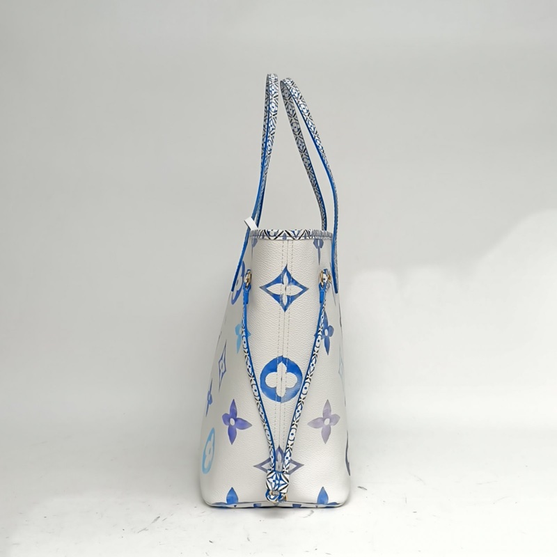 LOUIS VUITTON Neverfull中號31藍色PVC金扣晶片夏日限定水彩系列肩背包-1