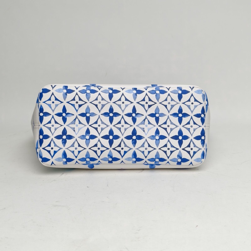 LOUIS VUITTON Neverfull中號31藍色PVC金扣晶片夏日限定水彩系列肩背包-3