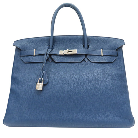 寶石藍色 TOGO皮革 Birkin 40 柏金包 手提包 口F刻 銀扣【HERMES 愛馬仕】