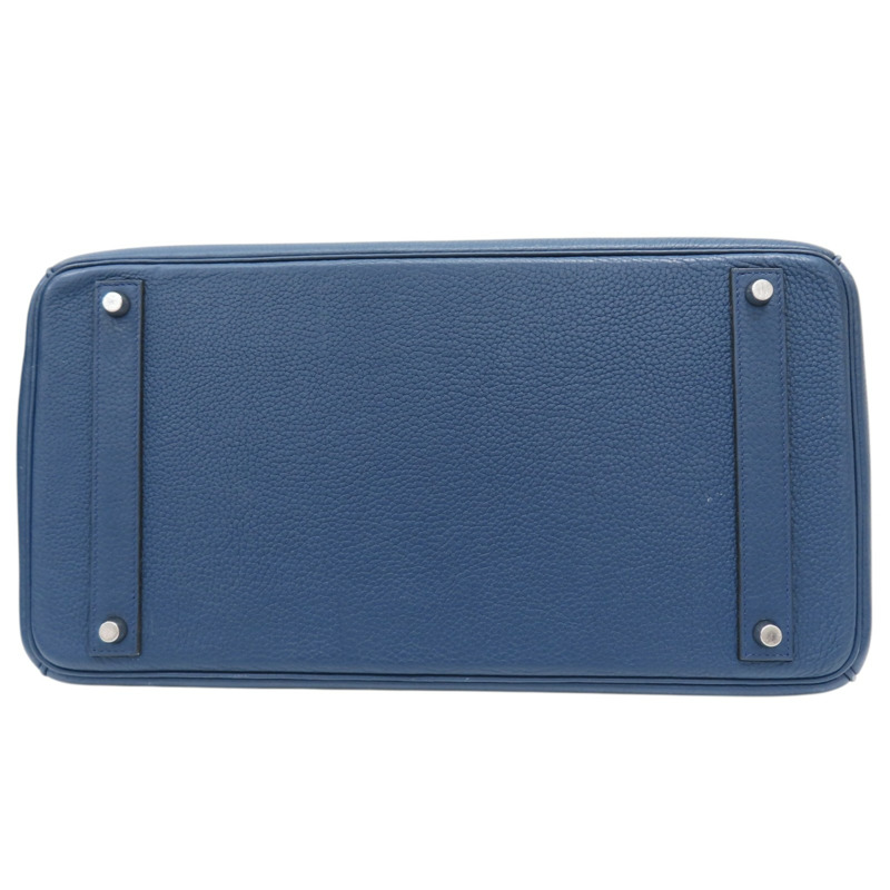 寶石藍色 TOGO皮革 Birkin 40 柏金包 手提包 口F刻 銀扣【HERMES 愛馬仕】-3