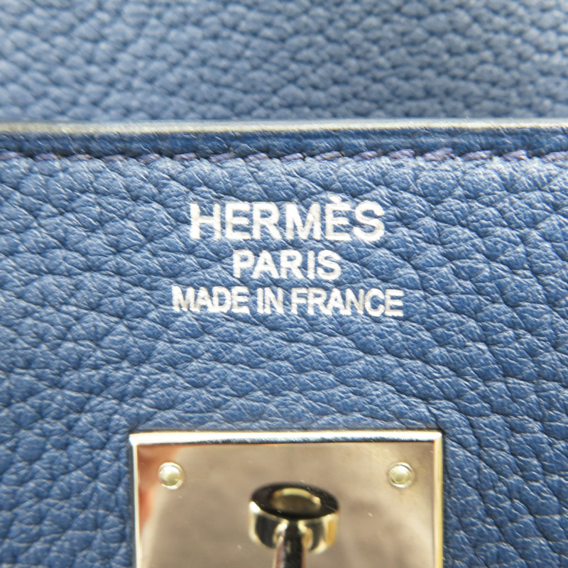 寶石藍色 TOGO皮革 Birkin 40 柏金包 手提包 口F刻 銀扣【HERMES 愛馬仕】-8