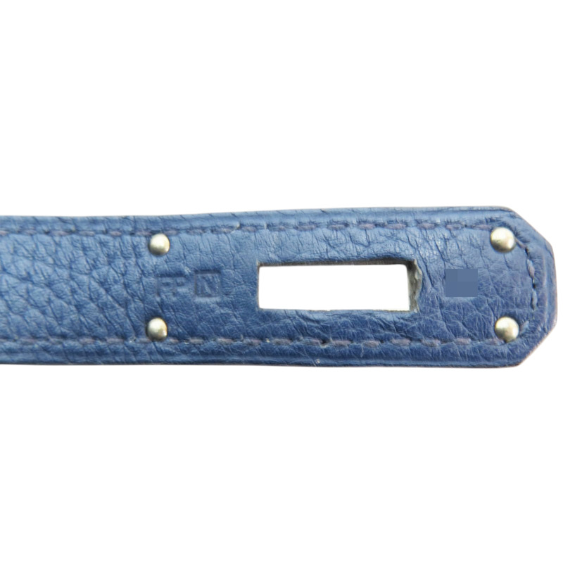 寶石藍色 TOGO皮革 Birkin 40 柏金包 手提包 口F刻 銀扣【HERMES 愛馬仕】-9