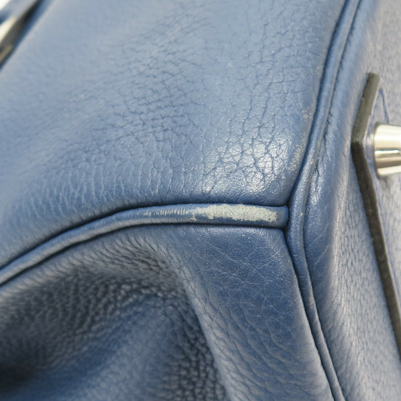 寶石藍色 TOGO皮革 Birkin 40 柏金包 手提包 口F刻 銀扣【HERMES 愛馬仕】-11