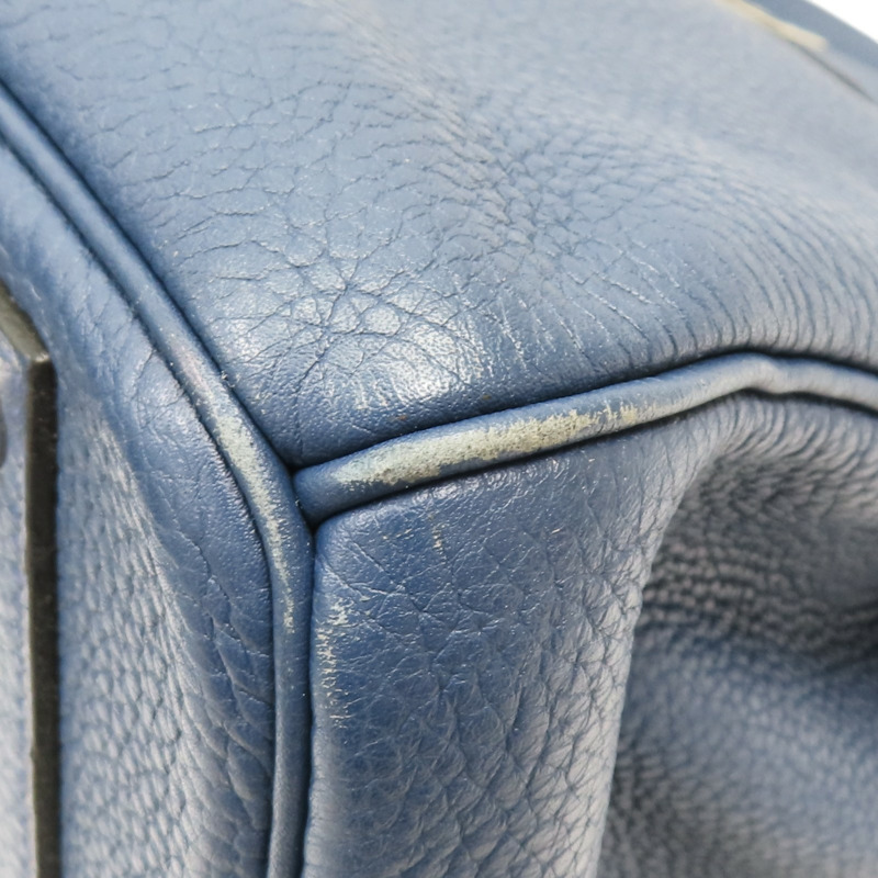 寶石藍色 TOGO皮革 Birkin 40 柏金包 手提包 口F刻 銀扣【HERMES 愛馬仕】-12