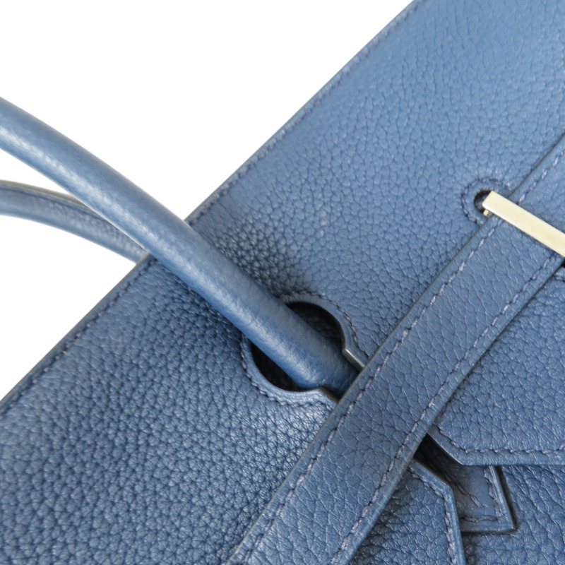 寶石藍色 TOGO皮革 Birkin 40 柏金包 手提包 口F刻 銀扣【HERMES 愛馬仕】-17