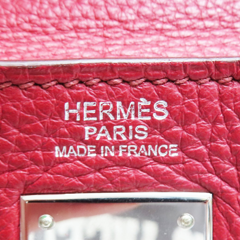 石榴紅 TC牛皮 Kelly 32 兩用包 □L刻 銀釦【HERMES 愛馬仕】-6
