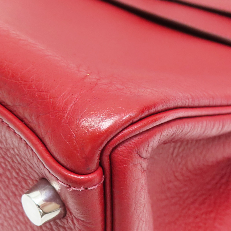 石榴紅 TC牛皮 Kelly 32 兩用包 □L刻 銀釦【HERMES 愛馬仕】-10