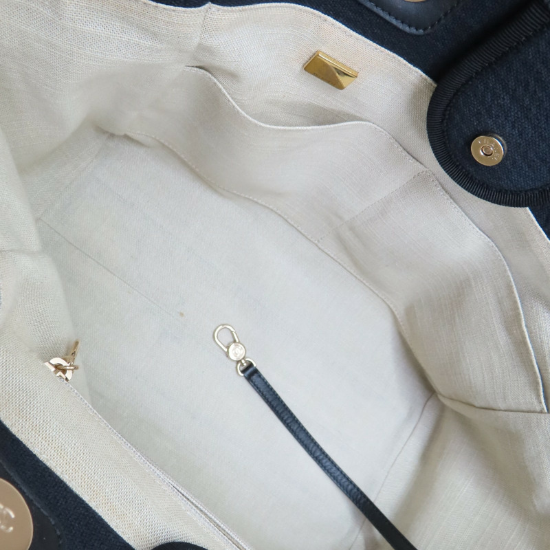 黑色 帆布 Deauville 沙灘包 手提包 AS3257【CHANEL 香奈兒】 AS3257-5