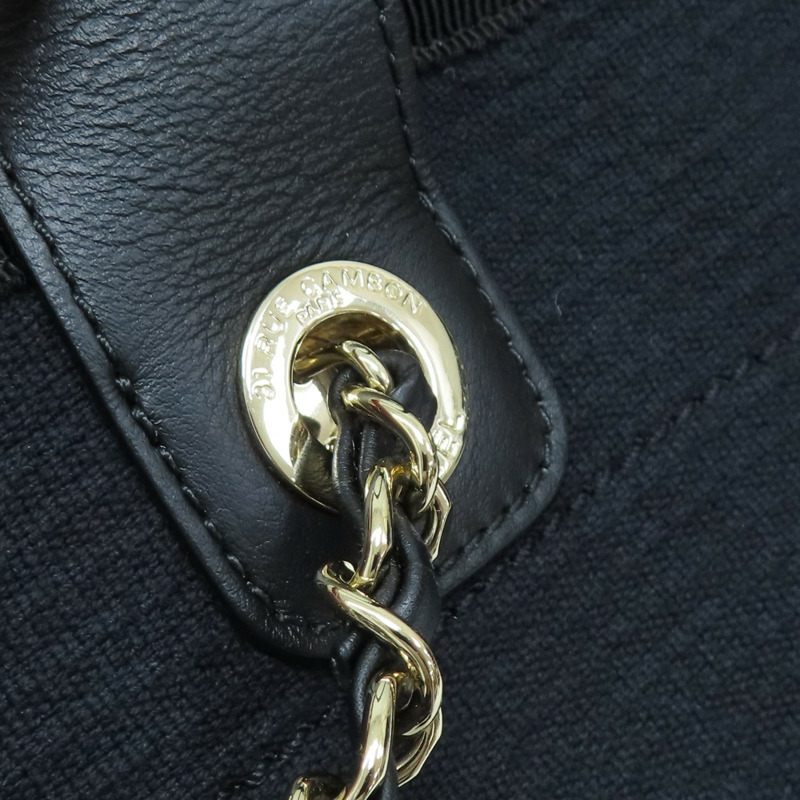 黑色 帆布 Deauville 沙灘包 手提包 AS3257【CHANEL 香奈兒】 AS3257-18