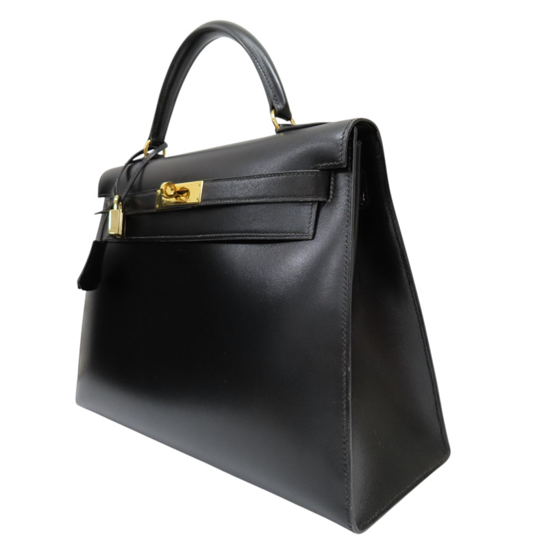 黑色 BOX牛皮 Kelly 32 凱莉包 兩用包 〇V刻 金釦【HERMES 愛馬仕】-2