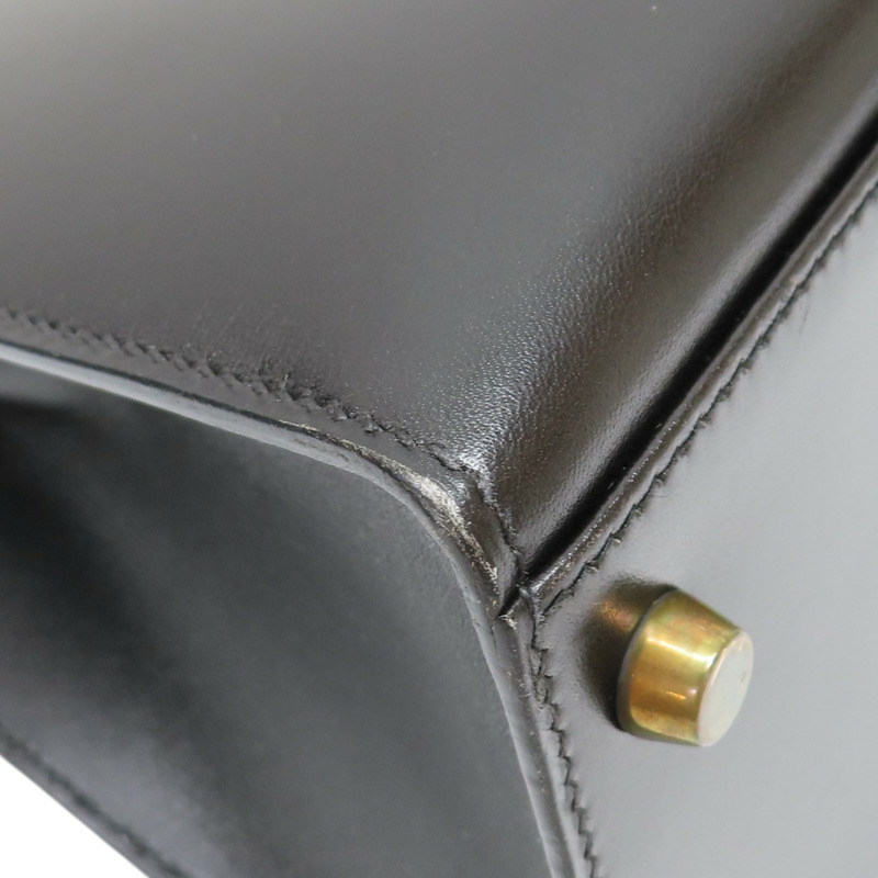 黑色 BOX牛皮 Kelly 32 凱莉包 兩用包 〇V刻 金釦【HERMES 愛馬仕】-9