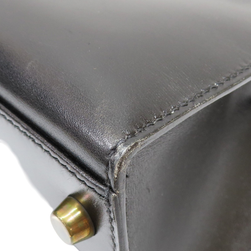 黑色 BOX牛皮 Kelly 32 凱莉包 兩用包 〇V刻 金釦【HERMES 愛馬仕】-12