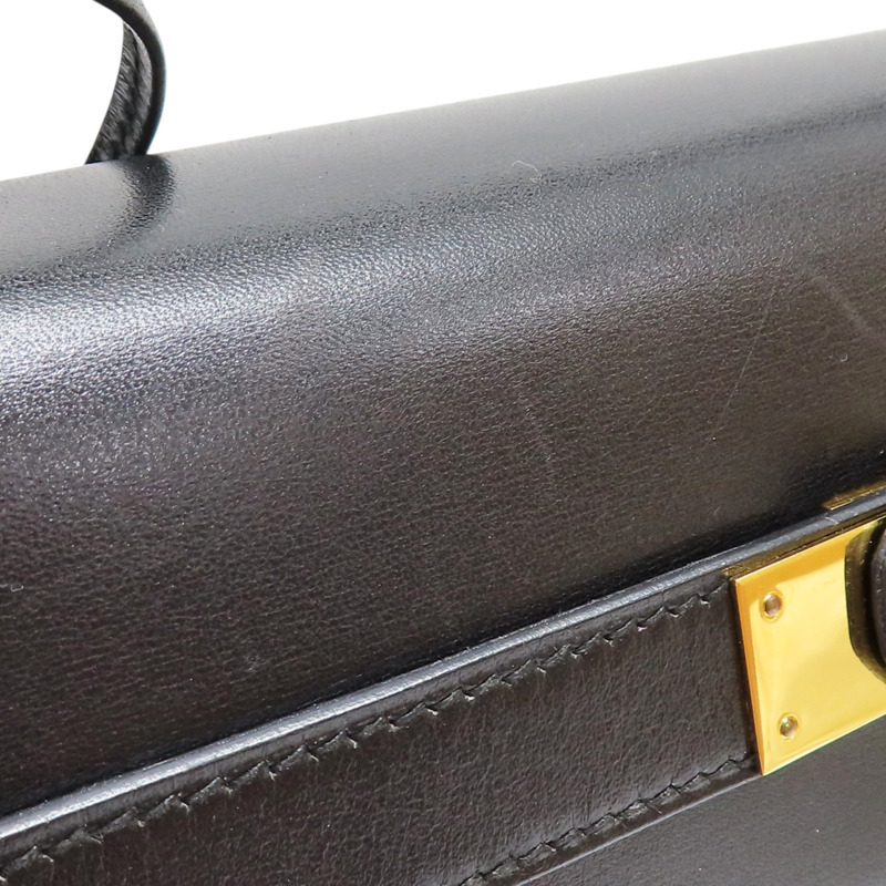 黑色 BOX牛皮 Kelly 32 凱莉包 兩用包 〇V刻 金釦【HERMES 愛馬仕】-13