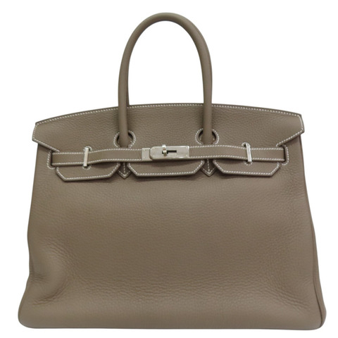 大象灰 Clemance牛皮 Birkin 35 柏金包 手提包 □P刻 銀扣【HERMES 愛馬仕】
