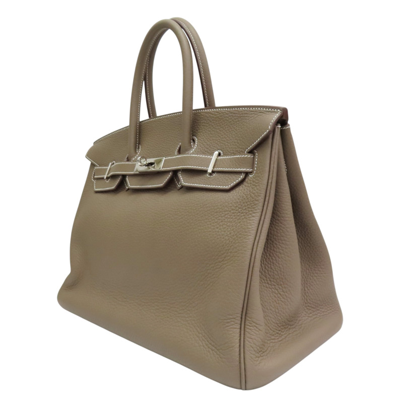 大象灰 Clemance牛皮 Birkin 35 柏金包 手提包 □P刻 銀扣【HERMES 愛馬仕】-2