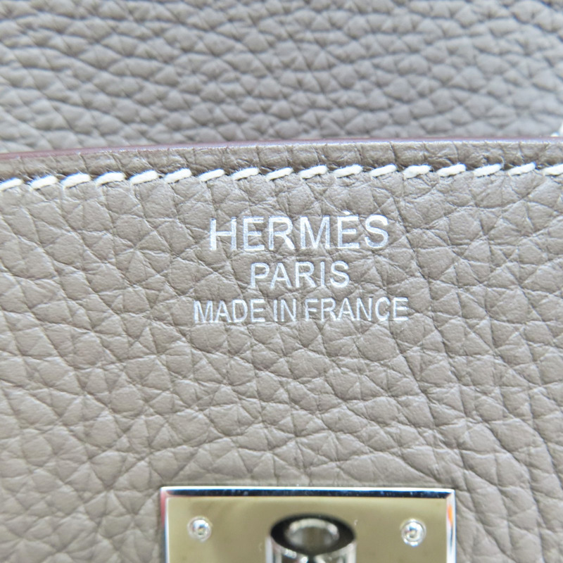 大象灰 Clemance牛皮 Birkin 35 柏金包 手提包 □P刻 銀扣【HERMES 愛馬仕】-7