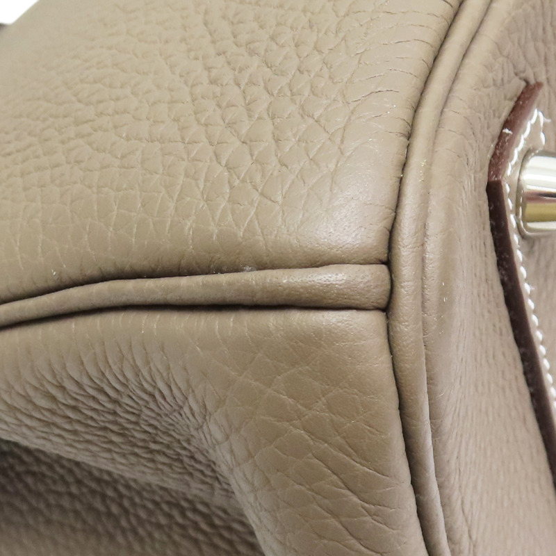大象灰 Clemance牛皮 Birkin 35 柏金包 手提包 □P刻 銀扣【HERMES 愛馬仕】-12