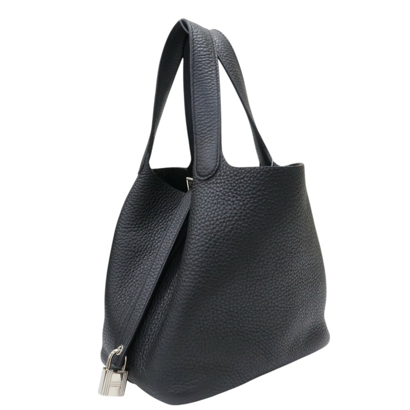 黑色 TC牛皮 Picotin Lock 18 手提包 Z刻 銀釦【HERMES 愛馬仕】-2