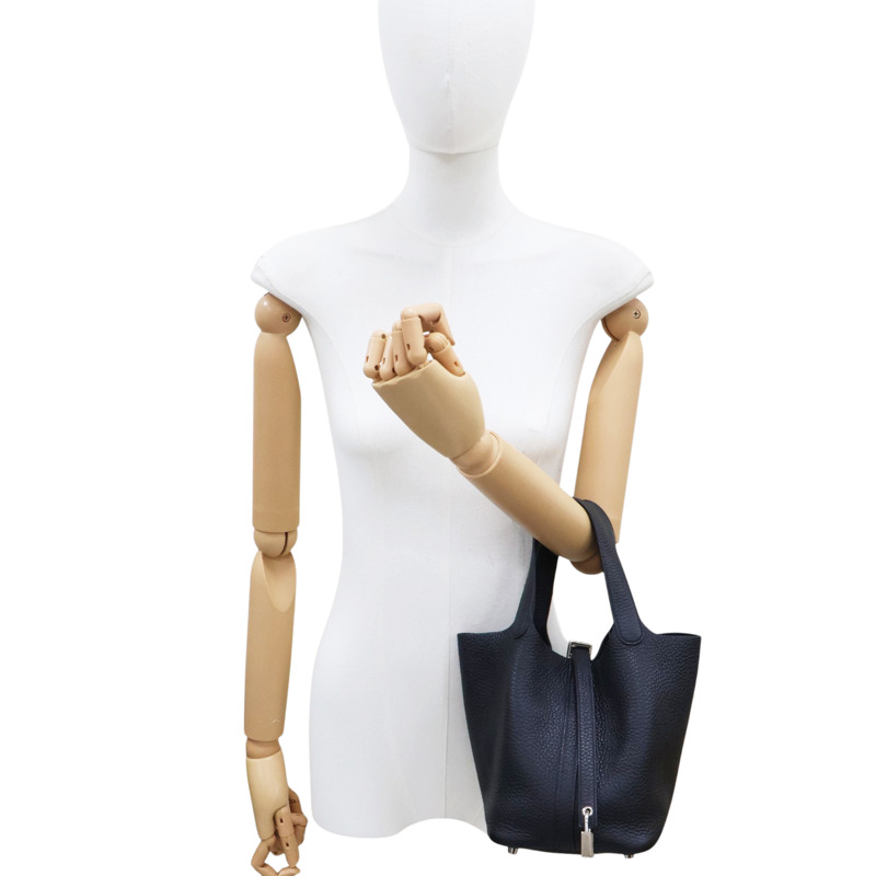 黑色 TC牛皮 Picotin Lock 18 手提包 Z刻 銀釦【HERMES 愛馬仕】-7