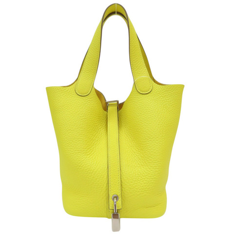 檸檬黃 TC牛皮 Picotin Lock 18 手提包 Z刻 銀釦【HERMES 愛馬仕】