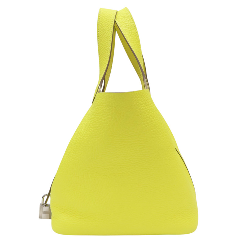 檸檬黃 TC牛皮 Picotin Lock 18 手提包 Z刻 銀釦【HERMES 愛馬仕】-1