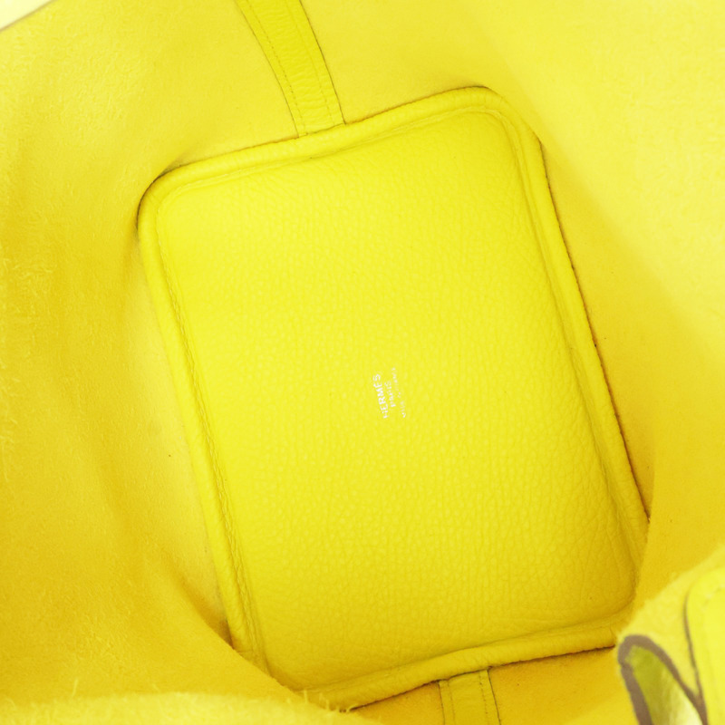 檸檬黃 TC牛皮 Picotin Lock 18 手提包 Z刻 銀釦【HERMES 愛馬仕】-4