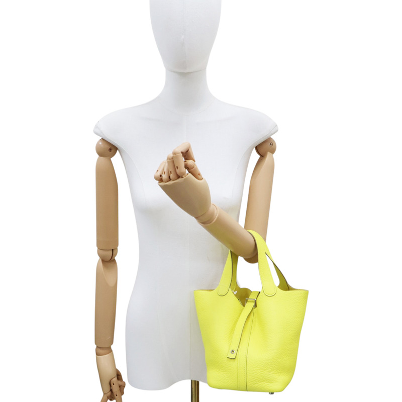 檸檬黃 TC牛皮 Picotin Lock 18 手提包 Z刻 銀釦【HERMES 愛馬仕】-7